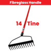 Summit ST10215 14-Tine Bow Rake with Reinforced Fibreglass Long Handle