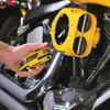DeWalt DWHT70263M 8pc Metric Folding Locking Hex Key Set showing in use loosening screws in motorcycle engine cavity DeWalt DWHT70263M 8pc Metric Folding Locking Hex Key Set showing in use loosening screws in motorcycle engine cavity