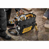 DeWalt DWST560104 20 inch Professional Open Mouth Tool Bag showing with tools loaded in bag on jobsite (Tools sold separately) DeWalt DWST560104 20 inch Professional Open Mouth Tool Bag showing with tools loaded in bag on jobsite (Tools sold separately)