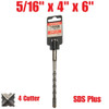Truwerx 46108 5/16 Inch x 4 Inch  x 6 Inch SDS-Plus 4-Cutter Rotary Hammer Drill Bit