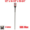 Truwerx 46162 1/2 inch x 14-1/2 inch  x 19-3/4 inch SDS Max 4-Cutter Rotary Hammer Drill Bit