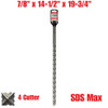 Truwerx 46165 7/8 inch x 14-1/2 inch  x 19-3/4 inch SDS Max 4-Cutter Rotary Hammer Drill Bit