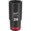 Milwaukee 49-66-6285 SHOCKWAVE Impact Duty 24mm 1/2 inch Drive Metric 6pt Deep Socket Milwaukee 49-66-6285 SHOCKWAVE Impact Duty 24mm 1/2 inch Drive Metric 6pt Deep Socket