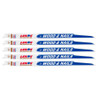 Lenox 20585156R LumberWolf  12 Inch x 3/4 Inch x .050 Inch 6 TPI Reciprocating Saw Blades for Nail Embedded Wood - 5pk