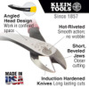 Klein Tools J2000-48 2000 Series 8 inch Angled-Head Diagonal-Cutting Pliers showing featured of the cutters Klein Tools J2000-48 2000 Series 8 inch Angled-Head Diagonal-Cutting Pliers showing featured of the cutters