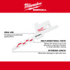 Milwaukee 48-00-1640 SAWZALL 2-1/2 inch Drywall Access Blade showing features of the sawzall blade