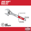 Milwaukee 48-22-7406 6 inch Adjustable Wrench showing with features of the wrench Milwaukee 48-22-7406 6 inch Adjustable Wrench showing with features of the wrench