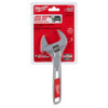 Milwaukee 48-22-7508 8 inch Wide Jaw Adjustable Wrench showing wrench in packaging Milwaukee 48-22-7508 8 inch Wide Jaw Adjustable Wrench showing wrench in packaging