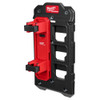 Milwaukee 48-22-8348 PACKOUT Long Handle Tool Holder showing long handle tool holder locked and mounted to packout wall bracket Milwaukee 48-22-8348 PACKOUT Long Handle Tool Holder showing long handle tool holder locked and mounted to packout wall bracket