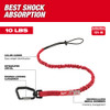 Milwaukee 48-22-8810 10lbs 36 inch Locking Tool Lanyard showing features of the lanyard Milwaukee 48-22-8810 10lbs 36 inch Locking Tool Lanyard showing features of the lanyard