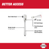 Milwaukee 48-22-9036 3/8-inch Drive 5-inch Stubby Ratchet showing features of the ratchet Milwaukee 48-22-9036 3/8-inch Drive 5-inch Stubby Ratchet showing features of the ratchet