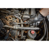 Milwaukee 48-22-9481 28pc SAE 3/8-inch Drive Ratchet & Socket Set with PACKOUT Low-Profile Compact Organizer showing in use fastening bolt inside motor cavity Milwaukee 48-22-9481 28pc SAE 3/8-inch Drive Ratchet & Socket Set with PACKOUT Low-Profile Compact Organizer showing in use fastening bolt inside motor cavity