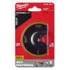 Milwaukee 49-25-1271 OPEN-LOK 3-1/2-inch Universal Fit Titanium Enhanced Bi-Metal Segmented Multi-Material Cutting Multi-Tool Oscillating Blade showing blade in packaging Milwaukee 49-25-1271 OPEN-LOK 3-1/2-inch Universal Fit Titanium Enhanced Bi-Metal Segmented Multi-Material Cutting Multi-Tool Oscillating Blade showing blade in packaging