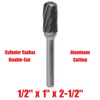 Truwerx 53558 1/2-inch x 1-inch x 2-1/2-inch Cylinder Radius Double-Cut Aluminum Cutting Carbide Rotary Burr Truwerx 53558 1/2-inch x 1-inch x 2-1/2-inch Cylinder Radius Double-Cut Aluminum Cutting Carbide Rotary Burr