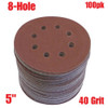 Truwerx 54110 40 Grit 5-Inch 8 Hole Hook  and Loop Sanding Discs - 100pk