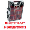 Truwerx 60014 10-5/8 inch x 13-1/2 inch  6 Compartment Parts Organizer