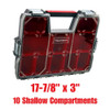 Truwerx 60016 17-7/8 inch x 3 inch x 14 inch 10 Shallow Compartment Parts Organizer