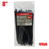 Truwerx 80204 8 Inch Black Cable Ties - 100pk