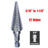 Truwerx 53006 Step Drill Bit 3/16 Inch to 7/8 Inch - 12 Steps