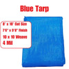Truwerx  108148 ft x 10 ft 4mil 105GSM Heavy-Duty Tarp - Blue