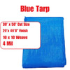 Truwerx 10838 30 ft x 50 ft 4mil 105GSM Heavy-Duty Tarp - Blue