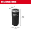 Milwaukee 48-22-8392B PACKOUT 20oz Tumbler - Black Milwaukee 48-22-8392B PACKOUT 20oz Tumbler - Black