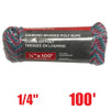 Truwerx 11048 1/4 inch x 100 ft. PP Diamond Braid Utility Rope - 32 Strand