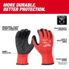 Milwaukee 48-73-8632 Cut Level 3 Nitrile Dipped Gloves – L showing features of the gloves