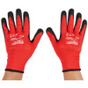 Milwaukee 48-73-8632 Cut Level 3 Nitrile Dipped Gloves – L showing outside the gloves being worn
