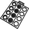 Holland Greenhouse N000420 12pc Assorted Plastic Hose Washers showing all washers attached