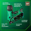 Metabo HPT NR1890DCAM 18V MultiVolt Cordless 30° 3-1/2in Paper Tape Framing Nailer Kit showing features of the tool Metabo HPT NR1890DCAM 18V MultiVolt Cordless 30° 3-1/2in Paper Tape Framing Nailer Kit showing features of the tool