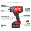 Milwaukee 2967-22GG M18 Cordless 2-Tool 1/2in High Torque Impact Wrench Friction Ring & Grease Gun Combo Kit showing features of the impact wrench