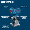 Bosch GLF18V-25N 18V Cordless Brushless Laminate Trim Palm Router (Tool Only)  showing features of the tool