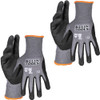 Klein Tools 60590 Cut Level 4 Touchscreen Knit Dipped Gloves - Extra Large 2pk