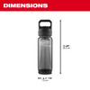 Milwaukee 48-22-8371B PACKOUT 25oz Bottle with Chug Lid - Black dimensions