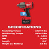 Milwaukee 2864-22R M18 FUEL Cordless Brushless High Torque 3/4 Inch Impact Wrench with Friction Ring Kit