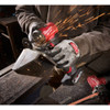 Milwaukee 3485-20 M12 FUEL Cordless 1/4 inch Right Angle Die Grinder (Tool Only) showing showing in use cutting through steel plates