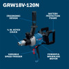 Bosch GRW18V-120N 18V Cordless Brushless 1/2 inch Chuck Mud Mixer (Tool Only) showing features of the tool