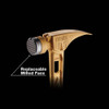 Stiletto STTIB15MC-CG 15oz Titanium Milled Face Framing Hammer - Gold showing replaceable face Stiletto STTIB15MC-CG 15oz Titanium Milled Face Framing Hammer - Gold showing replaceable face