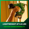 Metabo HPT NT1865DMSTM 18V MultiVolt Cordless Brushless 2-1/2in 16-Gauge Straight Finish Nailer Kit showing in use attaching dimensional lumber to a wall while talking about the weight and maneuverability Metabo HPT NT1865DMSTM 18V MultiVolt Cordless Brushless 2-1/2in 16-Gauge Straight Finish Nailer Kit showing in use attaching dimensional lumber to a wall while talking about the weight and maneuverability