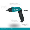 Makita DF001DW 3.6V LXT Cordless 1/4 inch Screwdriver and Bit Case Kit