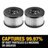 DeWalt DWV9330 HEPA Filter Set for DWV010 & DWV012 Dust Extractors - 2pk DeWalt DWV9330 HEPA Filter Set for DWV010 & DWV012 Dust Extractors - 2pk