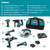 Makita DLX6109TX1 18V LXT 6-Tool Cordless Reciprocating Saw / 5in Angle Grinder / 1/2in Hammer Drill/Driver / 1/4in Impact Driver / 6-1/2in Circular Saw / 15/16in Rotary Hammer Combo Kit