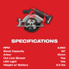Milwaukee 2521-21HO M12 FUEL Cordless Brushless 5-3/8" Circular Saw Kit