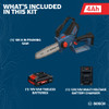 Bosch GKE18V-20N14X 18V Cordless Brushless 8 Inch Pruning Chainsaw Kit