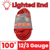 Summit ST80080 100 foot 12/3 Gauge All-Weather Extension Cord with Lighted End