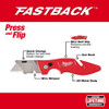Milwaukee 48-22-1901 FASTBACK Compact Flip Folding Utility Knife Milwaukee 48-22-1901 FASTBACK Compact Flip Folding Utility Knife