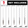 Milwaukee 48-20-8898 5pc SHOCKWAVE Carbide Multi-Material Drill Bit Set