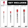 Milwaukee 48-20-8988 4pc Glass and Tile Bit Set