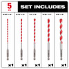 Milwaukee 48-20-9051 5pc SHOCKWAVE Carbide Hammer Drill Bit Set